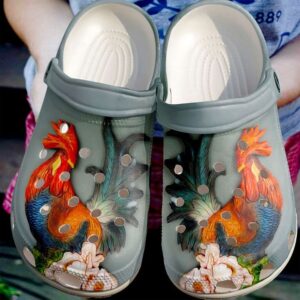 Chicken Beautiful Rooster Sku 592 Crocs Crocband Clog Comfortable For Mens Womens Classic Clog Water Shoes