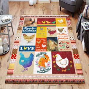 Chicken Chilling With Them Rug Sport Decor Gift Floor Decor Living Room Carpet Rug Area Rug - ea1a76df7457