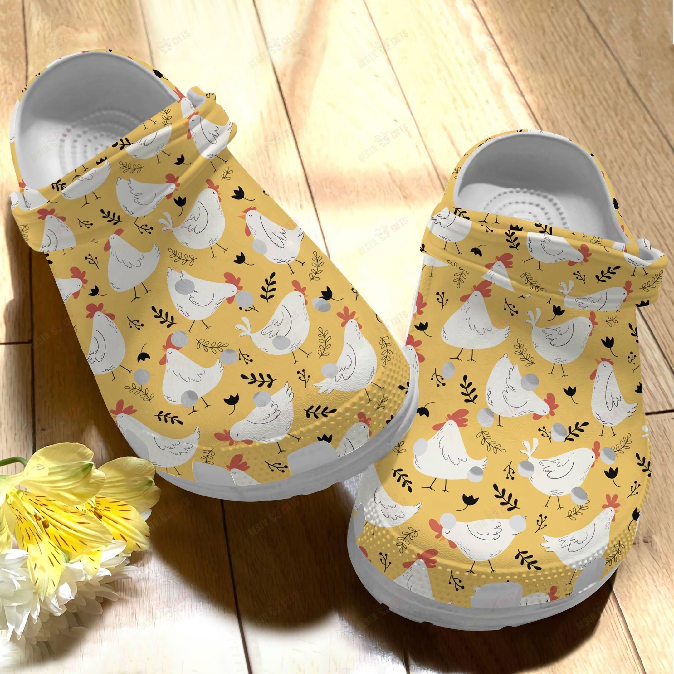 Chicken Crocs Clog Classic Clog Cute Chicken Pattern Shoes Chicken Crocs Clog Classic Clog Cute Chicken Pattern Shoes