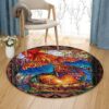 Chicken Family Round Carpet Floor Rug Living Room Bedroom Decor Round Area Rug Carpet