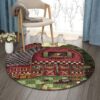Chicken Harvest Farm Round Carpet Floor Rug Living Room Bedroom Decor Round Area Rug Carpet