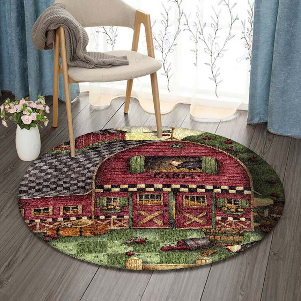 Chicken Harvest Farm Round Carpet Floor Rug Living Room Bedroom Decor Round Area Rug Carpet Chicken Harvest Farm Round Carpet Floor Rug Living Room Bedroom Decor Round Area Rug Carpet