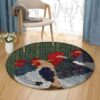 Chicken Painting 3 Round Carpet Floor Rug Living Room Bedroom Decor Round Area Rug Carpet