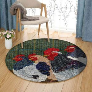 Chicken Painting 3 Round Carpet Floor Rug Living Room Bedroom Decor Round Area Rug Carpet