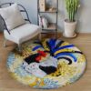 Chicken Painting Round Carpet Floor Rug Living Room Bedroom Decor Round Area Rug Carpet