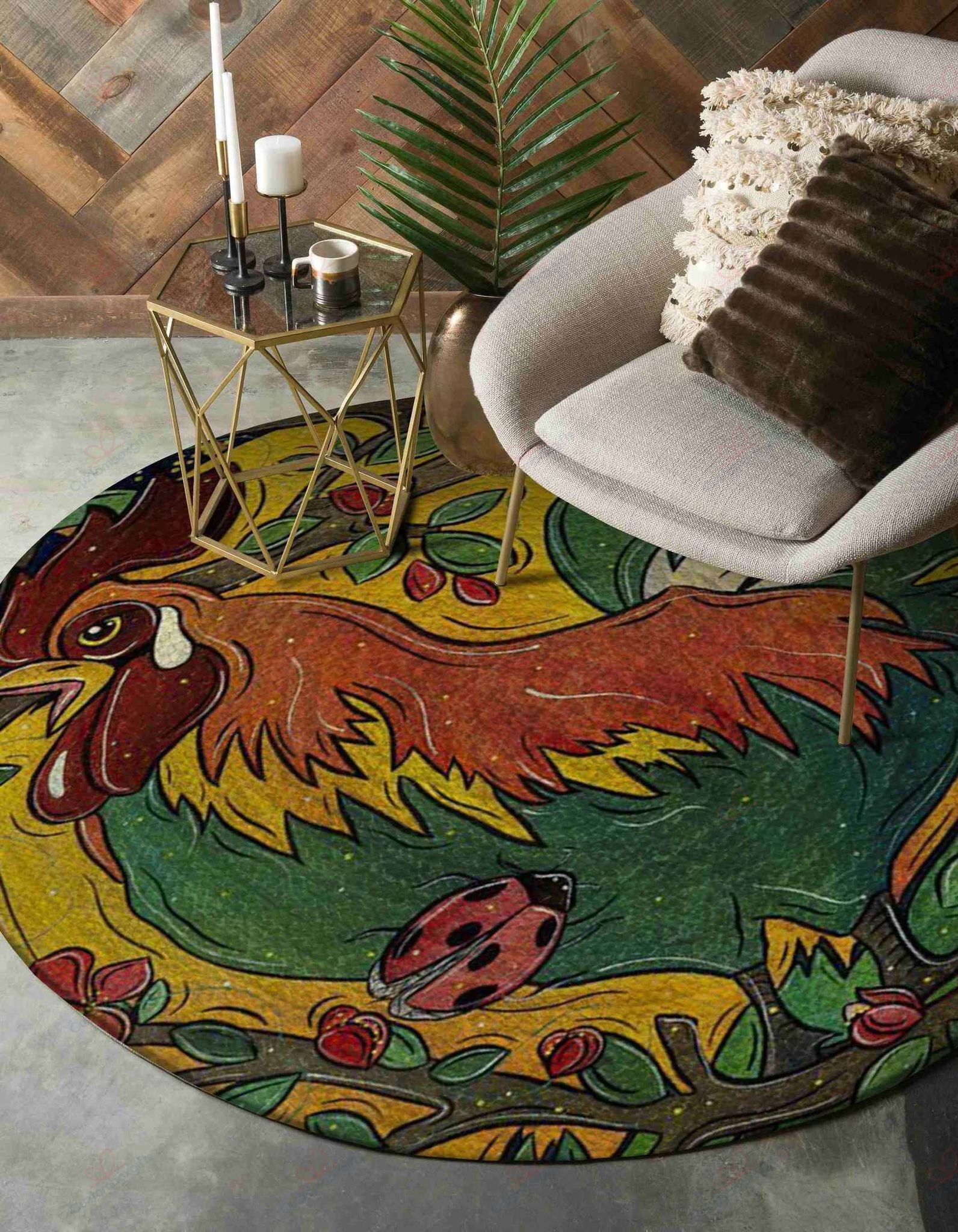 Chicken Painting Round Carpet Floor Rug Living Room Bedroom Decor Round Area Rug Carpet Chicken Painting Round Carpet Floor Rug Living Room Bedroom Decor Round Area Rug Carpet
