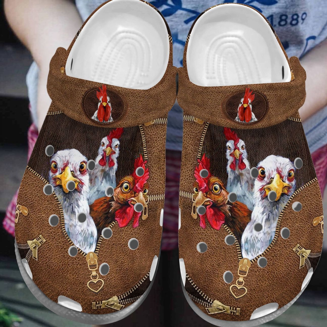 Chicken Personalize Clog Custom Crocs Fashionstyle Comfortable For Women Men Kid Print 3D Three Chickens Chicken Personalize Clog Custom Crocs Fashionstyle Comfortable For Women Men Kid Print 3D Three Chickens