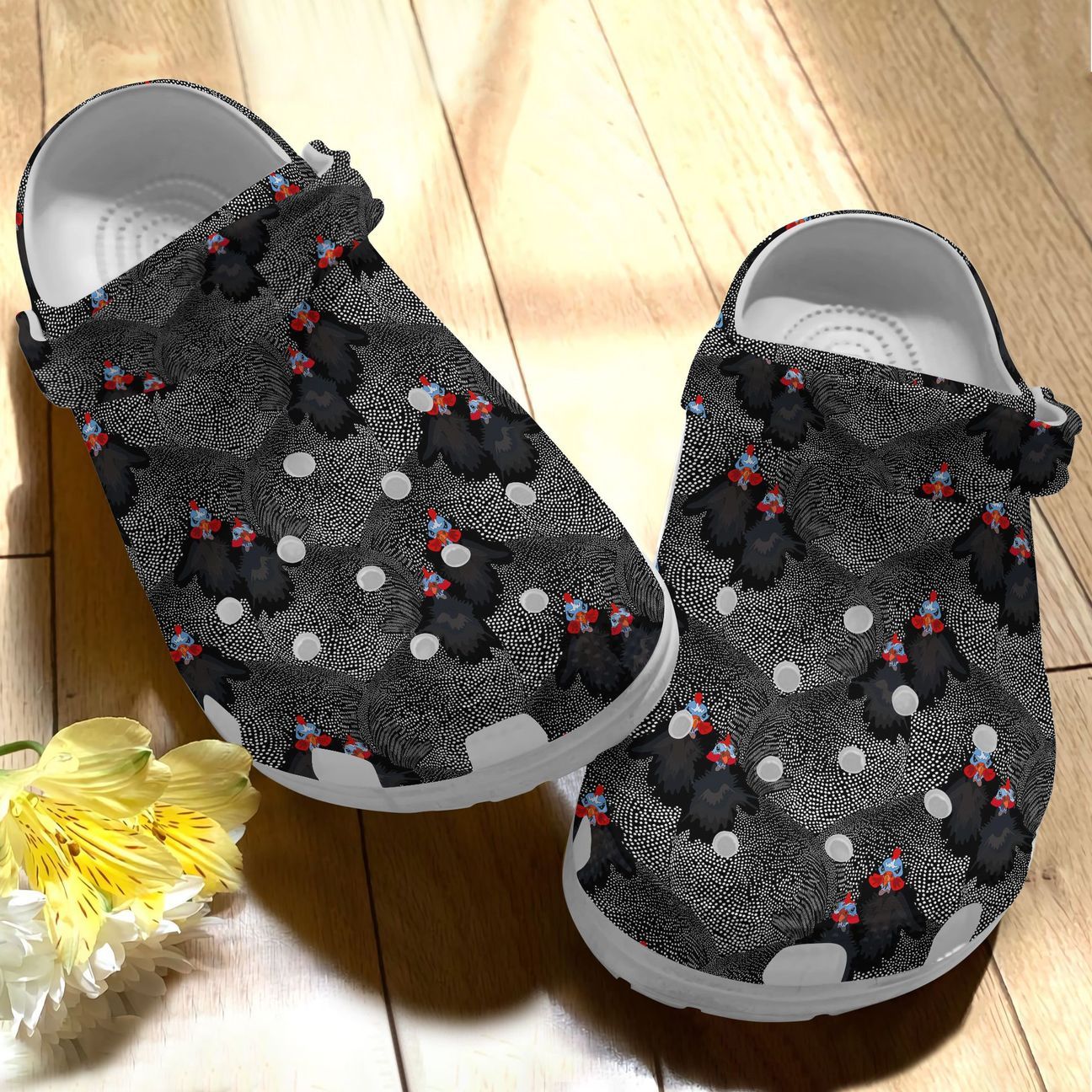 Chicken Personalize Clog Custom Crocs Fashionstyle Comfortable For Women Men Kid Print 3D Whitesole Blakc And White Chicken Personalize Clog Custom Crocs Fashionstyle Comfortable For Women Men Kid Print 3D Whitesole Blakc And White