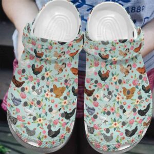Chicken Personalize Clog Custom Crocs Fashionstyle Comfortable For Women Men Kid Print 3D Whitesole Chicken Breeds