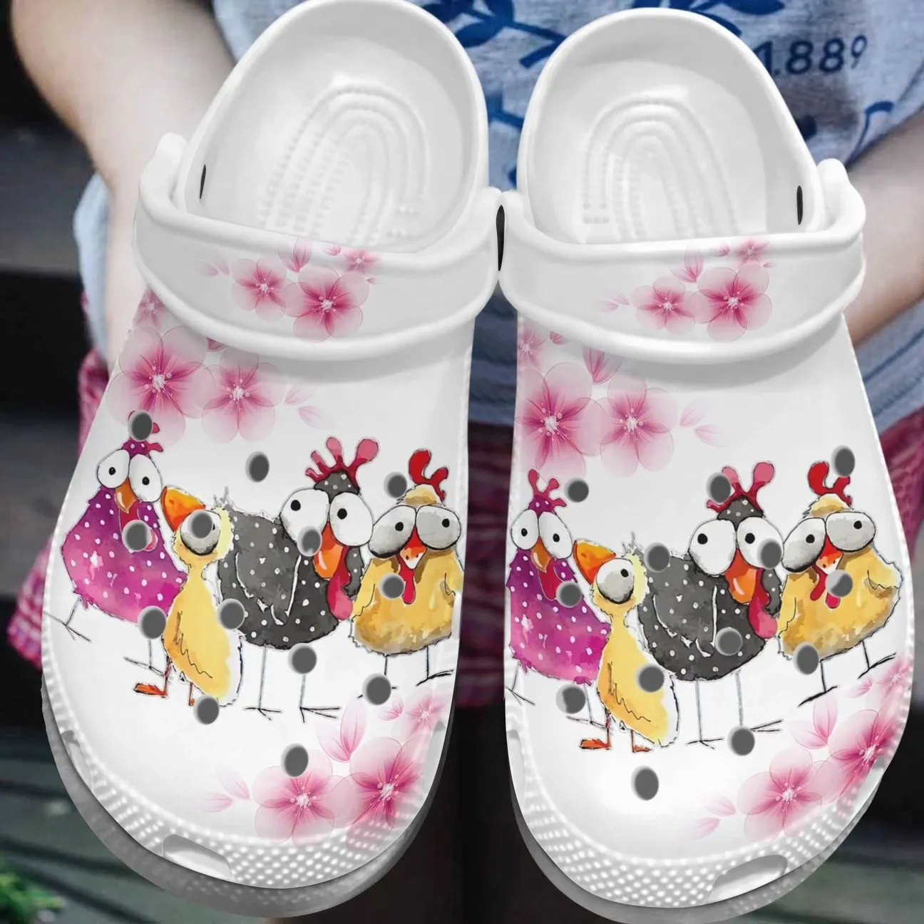 Chicken Personalize Clog Custom Crocs Fashionstyle Comfortable For Women Men Kid Print 3D Whitesole Chickens Talk Chicken Personalize Clog Custom Crocs Fashionstyle Comfortable For Women Men Kid Print 3D Whitesole Chickens Talk