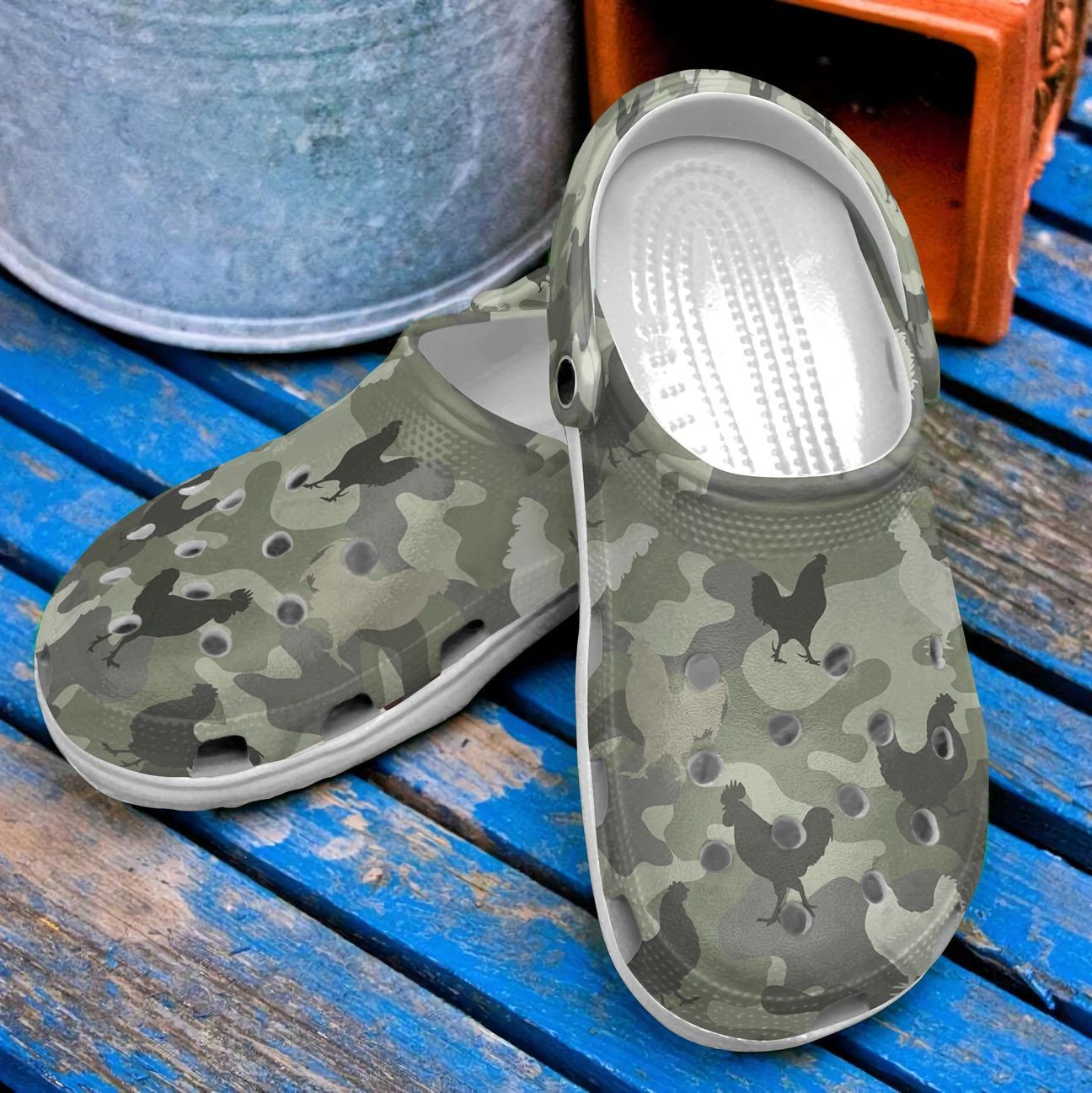 Chicken Personalized Clog Custom Crocs Comfortablefashion Style Comfortable For Women Men Kid Print 3D Camo Chickens Chicken Personalized Clog Custom Crocs Comfortablefashion Style Comfortable For Women Men Kid Print 3D Camo Chickens