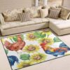 Chicken Sunflowers Rug Sport Decor Gift Floor Decor Living Room Carpet Rug Area Rug - 63606313853d