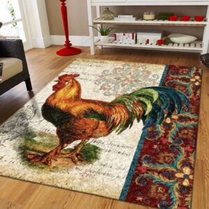 Chicken Vintage Rug Sport Decor Gift Floor Decor Living Room Carpet Rug Area Rug - 28beca60faf1
