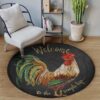 Chicken Welcome To The Simple Life Round Carpet Floor Rug Living Room Bedroom Decor Round Area Rug Carpet