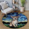 Chihuahua Canvas Water Round Carpet Floor Rug Living Room Bedroom Decor Round Area Rug Carpet