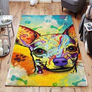 Chihuahua Colorful Art Rug Sport Decor Gift Floor Decor Living Room Carpet Rug Area Rug - 2a8154b42f27