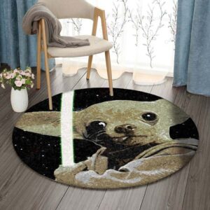 Chihuahua Round Carpet Floor Rug Living Room Bedroom Decor Round Area Rug Carpet