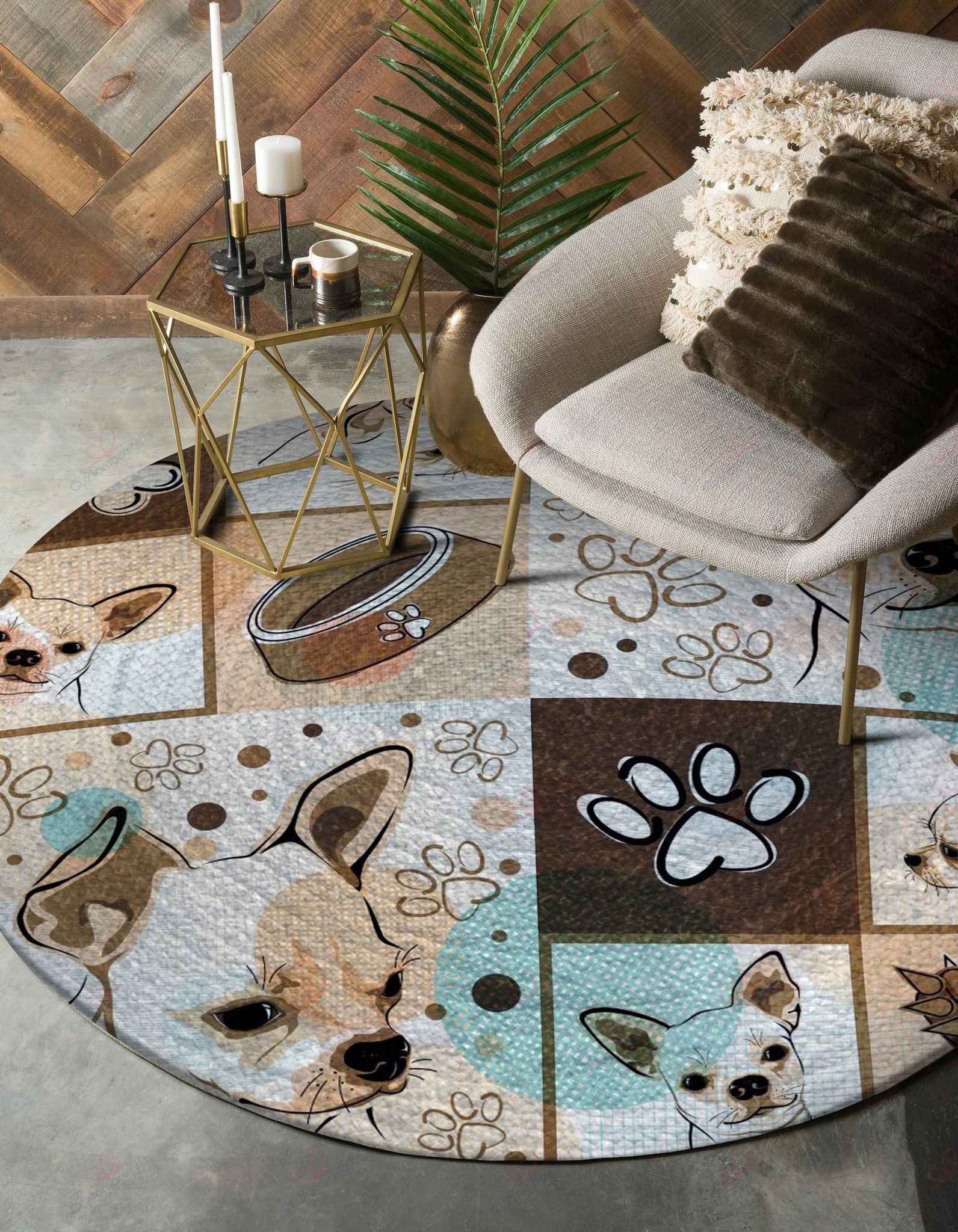 Chihuahua Round Carpet Floor Rug Living Room Bedroom Decor Round Area Rug Carpet Chihuahua Round Carpet Floor Rug Living Room Bedroom Decor Round Area Rug Carpet