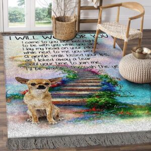 Chihuahua I Will Wait For You Rug Sport Decor Gift Floor Decor Living Room Carpet Rug Area Rug - aaf65da6bad0