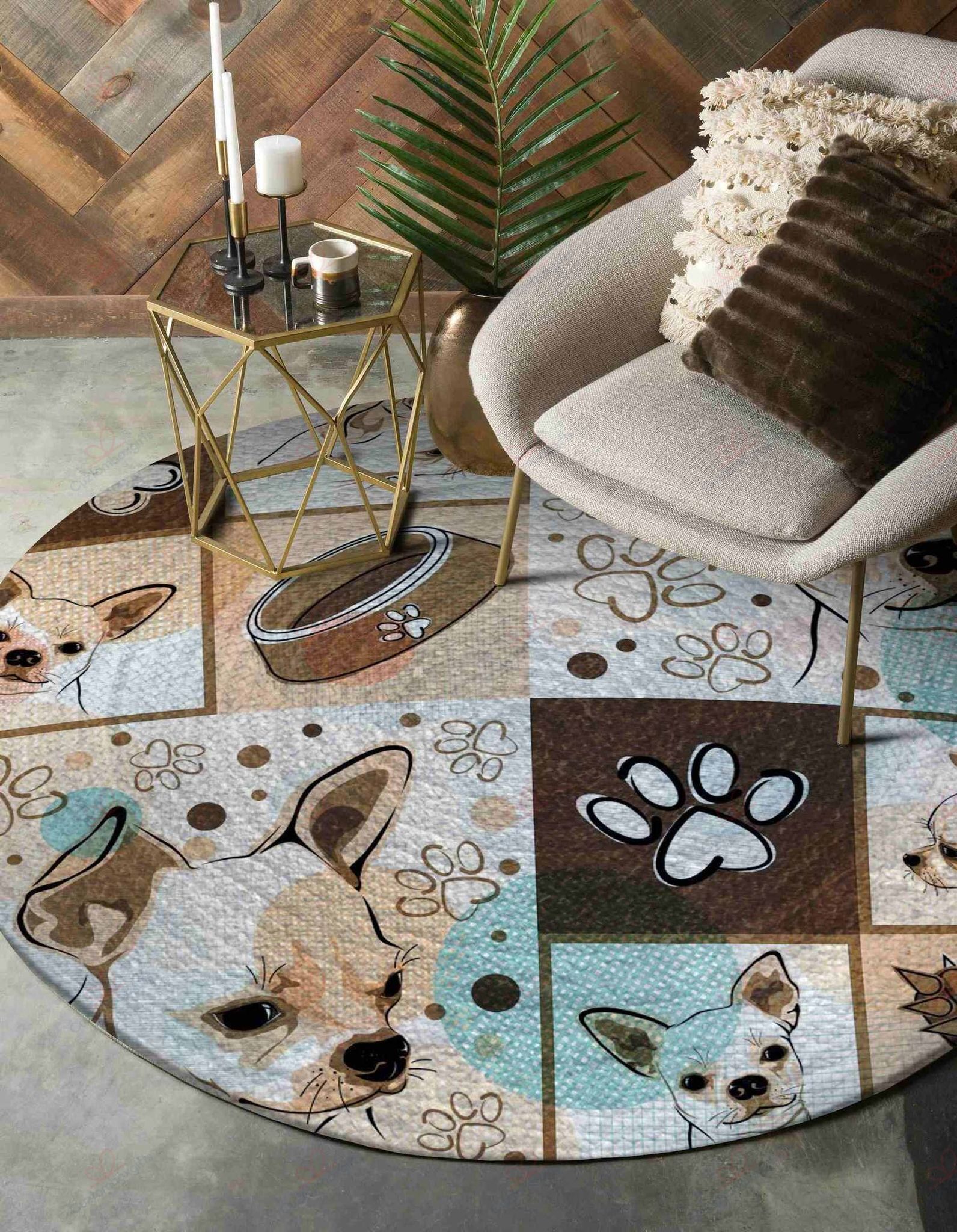 Chihuahua Painting 1 Round Carpet Floor Rug Living Room Bedroom Decor Round Area Rug Carpet Chihuahua Painting 1 Round Carpet Floor Rug Living Room Bedroom Decor Round Area Rug Carpet