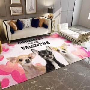Chihuahuas Are My Valentine Rug Sport Decor Gift Floor Decor Living Room Carpet Rug Area Rug - 42dface8ccfd