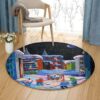 Children Hockey Round Carpet Floor Rug Living Room Bedroom Decor Round Area Rug Carpet