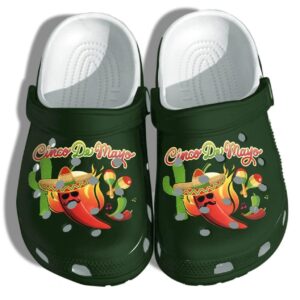 Chilli Peppers Mexico Cactus Funny Shoes Crocs Clog – Cino De Mayo Shoes Gifts Mexican For Mens And Womens