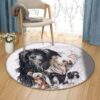 Chinese Crested Dog Round Carpet Floor Rug Living Room Bedroom Decor Round Area Rug Carpet
