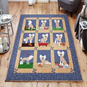 Chinese Crested Dog Rug Sport Decor Gift Floor Decor Living Room Carpet Rug Area Rug - 63d87cdaa498