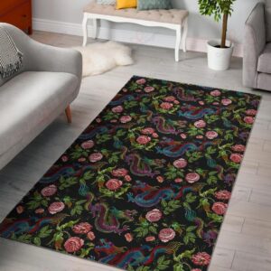 Chinese Dragon Flower Pattern Rug Sport Decor Gift Floor Decor Living Room Carpet Rug Area Rug - 5afae114268a