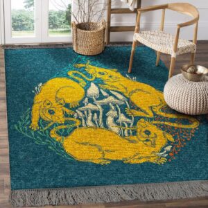 Chinese New Year Year Of The Rat Yellow Rat Lotus Rug Sport Decor Gift Floor Decor Living Room Carpet Rug Area Rug - 97b8a6b429b4