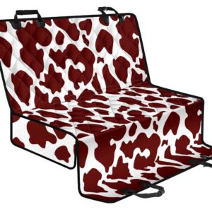 Chocolate Brown And White Cow Print Pet Car Back Seat Cover - dced8624a25a