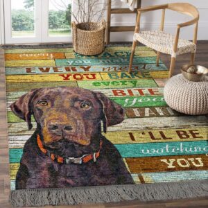 Chocolate Labrador Ill Be Watching You Rug Sport Decor Gift Floor Decor Living Room Carpet Rug Area Rug - f0eb54bbb289