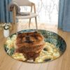 Chow Chow Round Carpet Floor Rug Living Room Bedroom Decor Round Area Rug Carpet