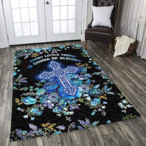 Christian Cross And Flower Rug Sport Decor Gift Floor Decor Living Room Carpet Rug Area Rug - 9319269ed51b