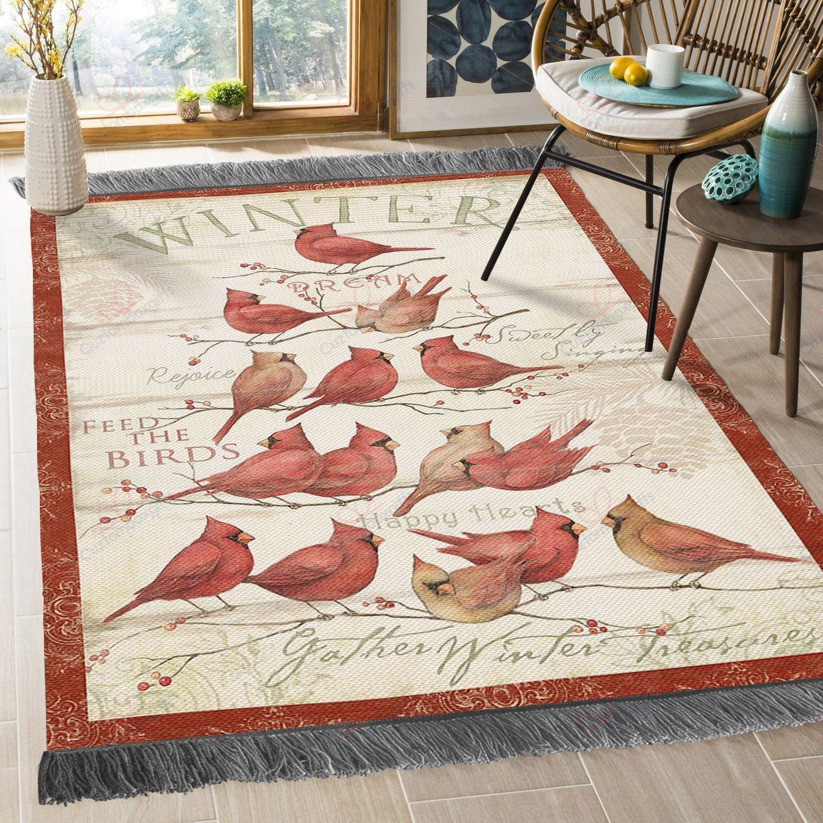 Christmas Cardinals Tree Rug Sport Decor Gift Floor Decor Living Room Carpet Rug Area Rug - b3a48f5b61e2 Christmas Cardinals Tree Rug Sport Decor Gift Floor Decor Living Room Carpet Rug Area Rug - b3a48f5b61e2