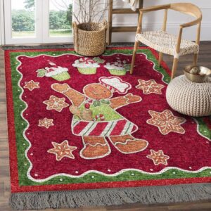 Christmas Gingerbread Baker Rug Sport Decor Gift Floor Decor Living Room Carpet Rug Area Rug - 095b4a00b32c