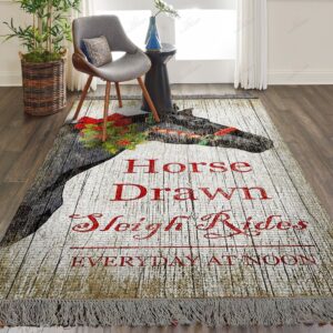 Christmas Horse Rug Sport Decor Gift Floor Decor Living Room Carpet Rug Area Rug - 404f285b3dc9