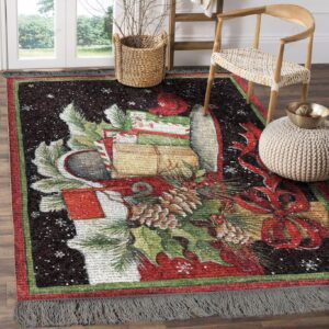 Christmas Mailbox Cardinal Rug Sport Decor Gift Floor Decor Living Room Carpet Rug Area Rug - 3b54e443364c