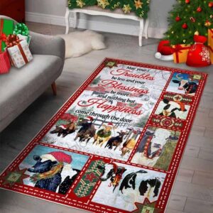 Christmas On The Farm Cow Rug Sport Decor Gift Floor Decor Living Room Carpet Rug Area Rug - 77a1963470b2