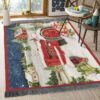 Christmas Red Tractor Rug Sport Decor Gift Floor Decor Living Room Carpet Rug Area Rug - 56d47d4537ac
