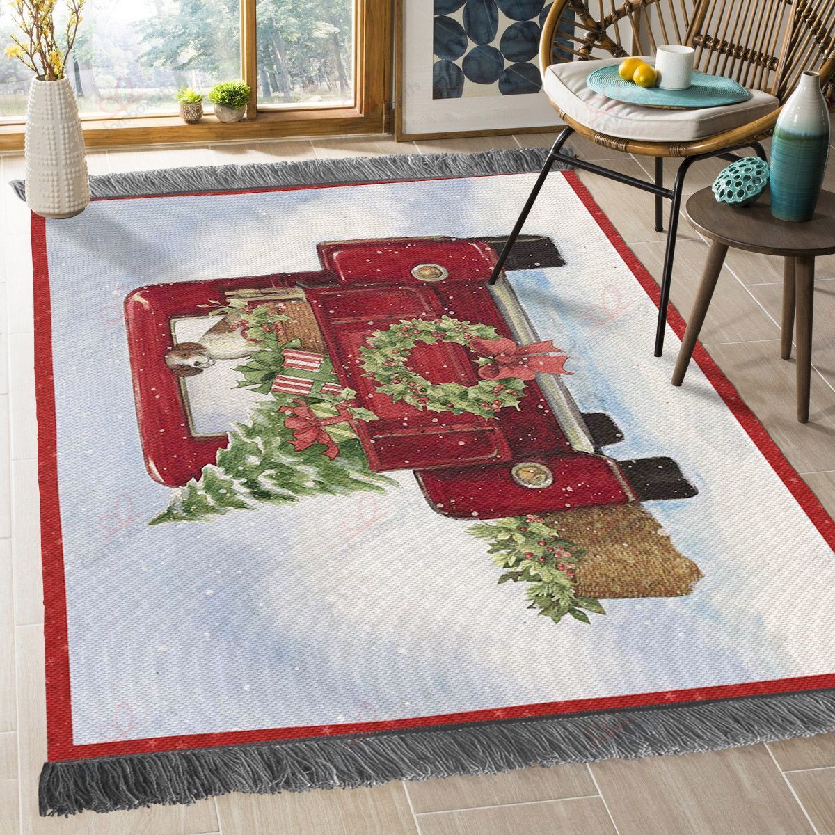 Christmas Red Truck 2 Rug Sport Decor Gift Floor Decor Living Room Carpet Rug Area Rug - cfe9139c2f7c Christmas Red Truck 2 Rug Sport Decor Gift Floor Decor Living Room Carpet Rug Area Rug - cfe9139c2f7c