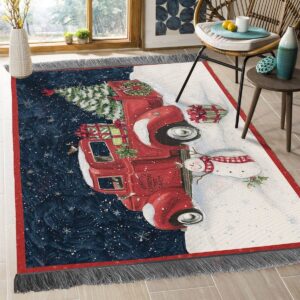 Christmas Red Truck 3 Rug Sport Decor Gift Floor Decor Living Room Carpet Rug Area Rug - 7e1ee838c7cf