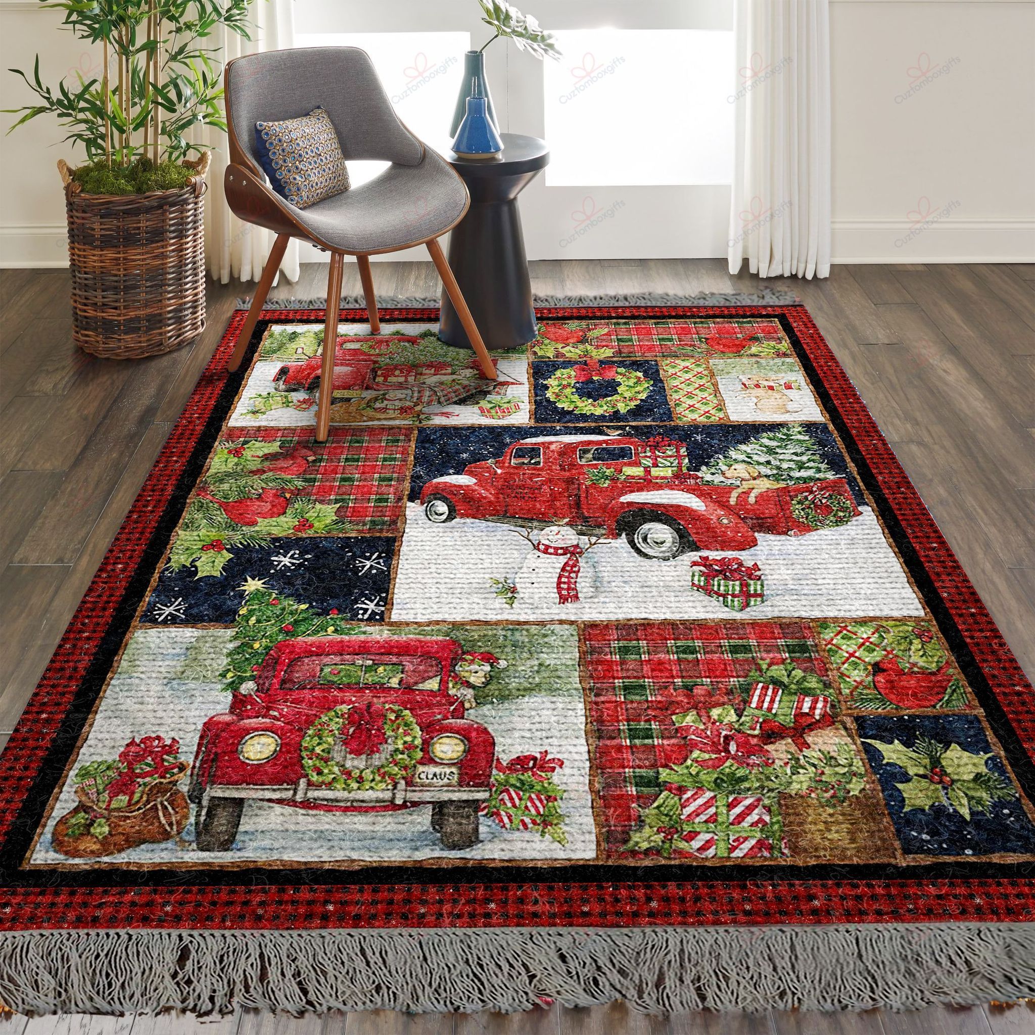 Christmas Red Truck Collage Rug Sport Decor Gift Floor Decor Living Room Carpet Rug Area Rug - 47c19b84c1ed Christmas Red Truck Collage Rug Sport Decor Gift Floor Decor Living Room Carpet Rug Area Rug - 47c19b84c1ed