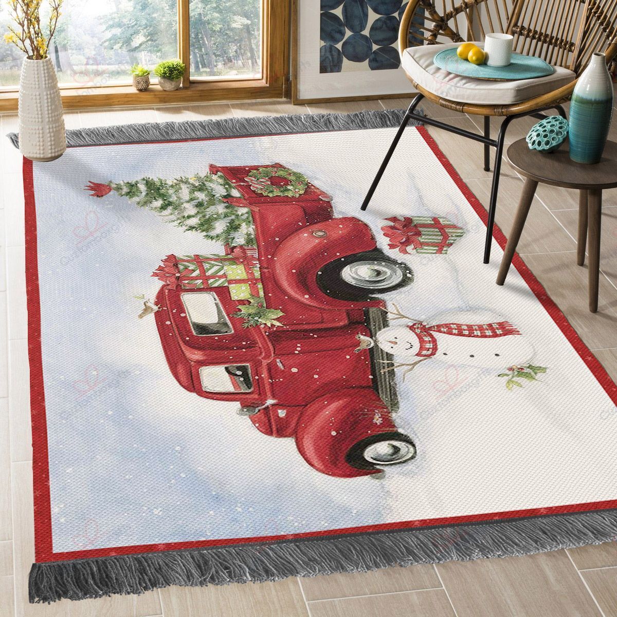Christmas Red Truck Rug Sport Decor Gift Floor Decor Living Room Carpet Rug Area Rug - 9fac7db2f4aa Christmas Red Truck Rug Sport Decor Gift Floor Decor Living Room Carpet Rug Area Rug - 9fac7db2f4aa