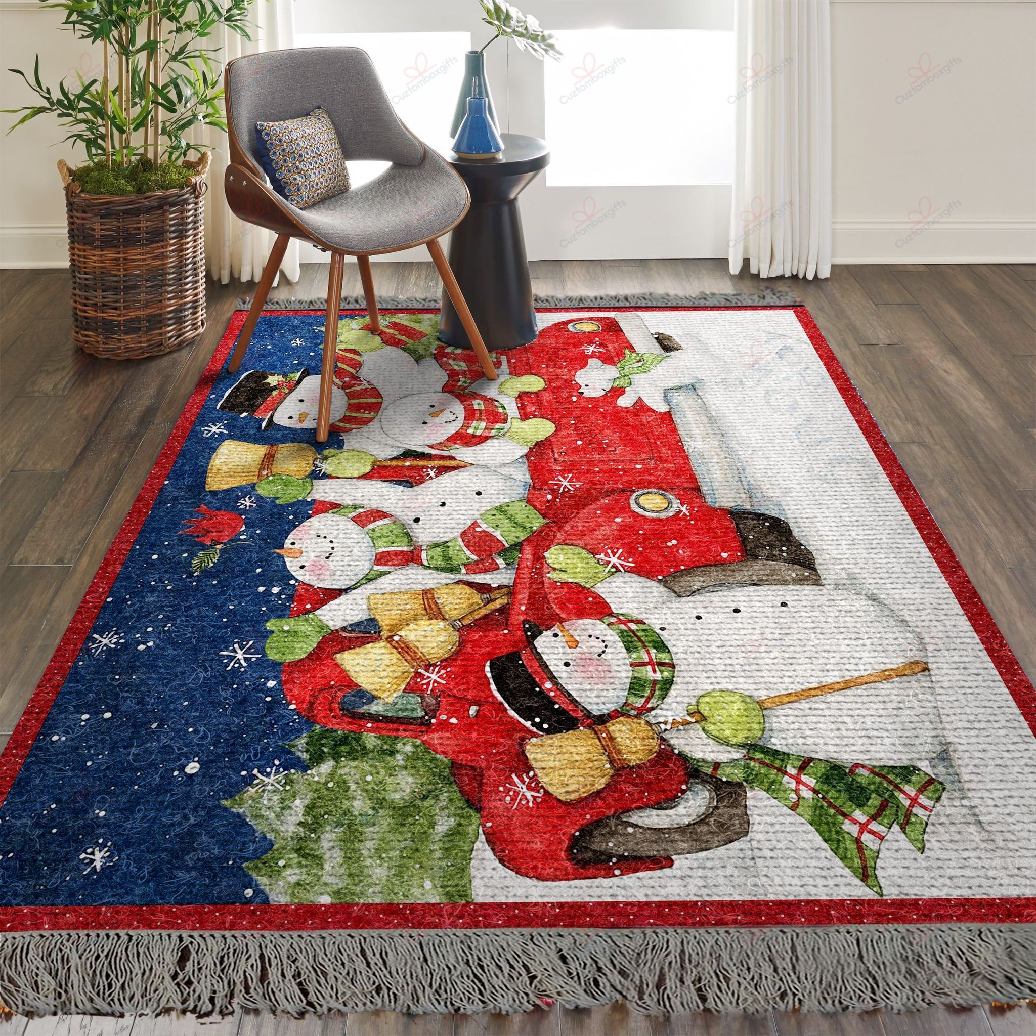 Christmas Red Truck Snowman Playing Rug Sport Decor Gift Floor Decor Living Room Carpet Rug Area Rug - 1fe14b3a4652 Christmas Red Truck Snowman Playing Rug Sport Decor Gift Floor Decor Living Room Carpet Rug Area Rug - 1fe14b3a4652