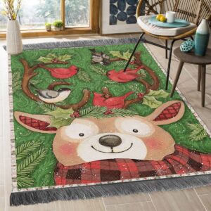Christmas Reindeer And Cardinals 2 Rug Sport Decor Gift Floor Decor Living Room Carpet Rug Area Rug - c5b93c6b3ccd