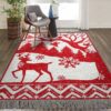 Christmas Reindeer And Cardinals Rug Sport Decor Gift Floor Decor Living Room Carpet Rug Area Rug - be0b18f4a076