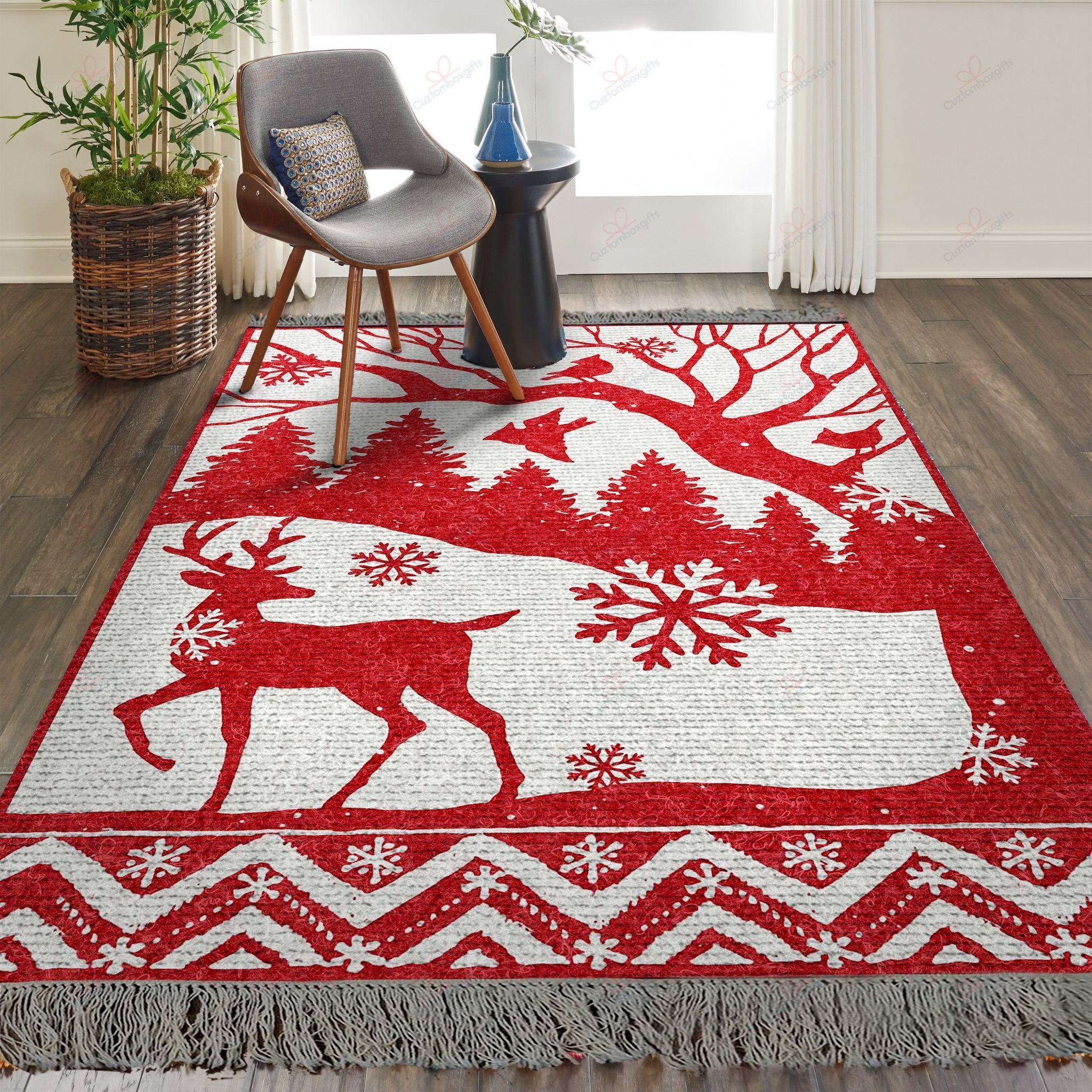 Christmas Reindeer And Cardinals Rug Sport Decor Gift Floor Decor Living Room Carpet Rug Area Rug - be0b18f4a076 Christmas Reindeer And Cardinals Rug Sport Decor Gift Floor Decor Living Room Carpet Rug Area Rug - be0b18f4a076
