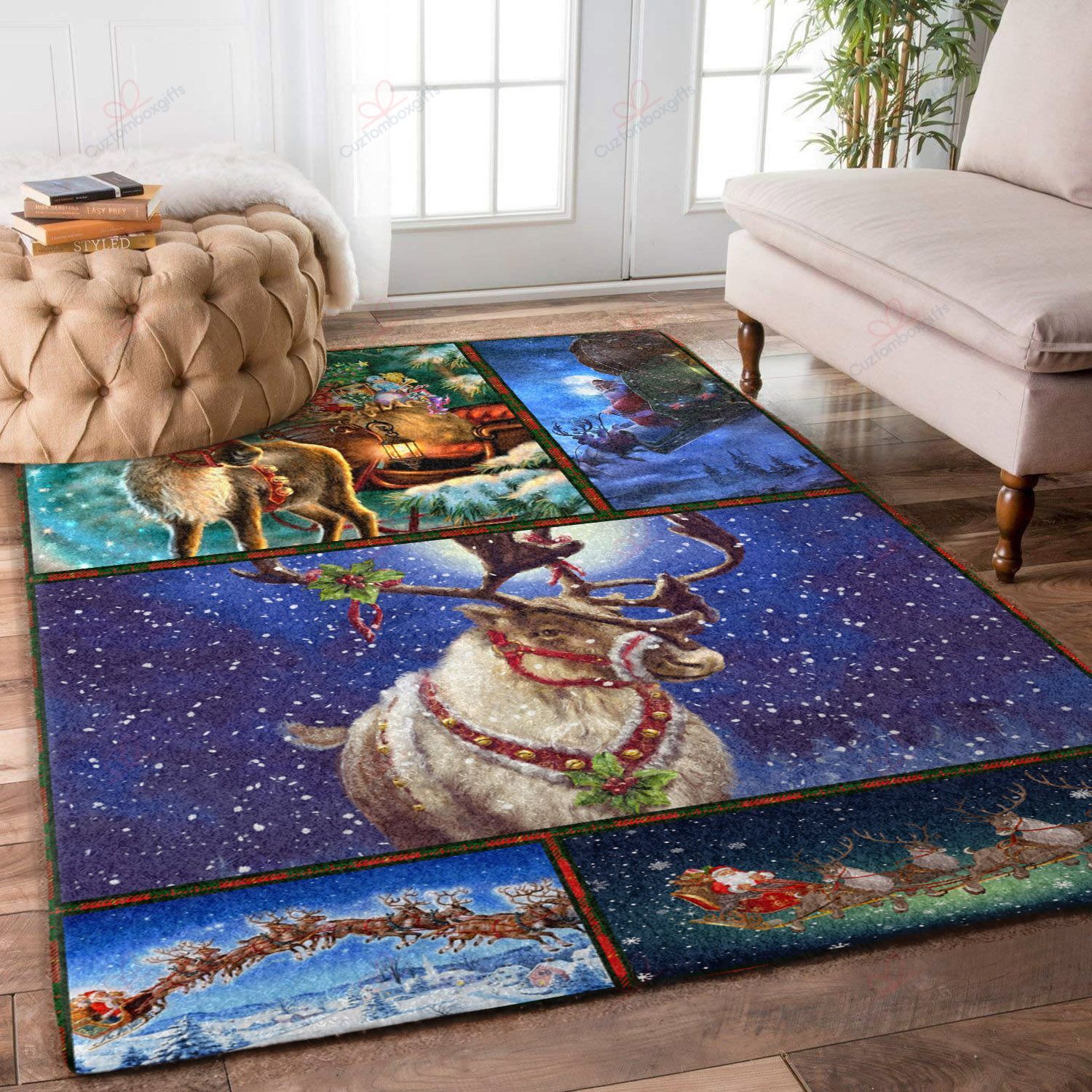 Christmas Reindeer Rug Sport Decor Gift Floor Decor Living Room Carpet Rug Area Rug - c10418a70edf Christmas Reindeer Rug Sport Decor Gift Floor Decor Living Room Carpet Rug Area Rug - c10418a70edf